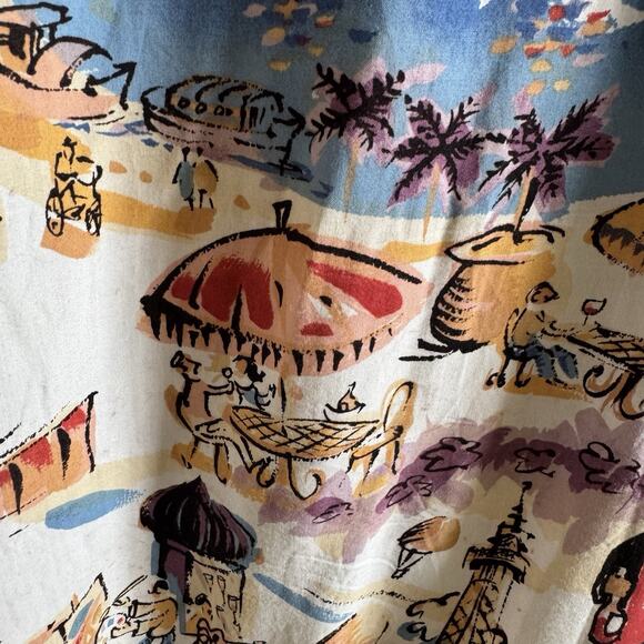 VTG Kahala John Severson Collection Mens Shirt XL Paris Venice Eiffel Tower Wine - Picture 10 of 15